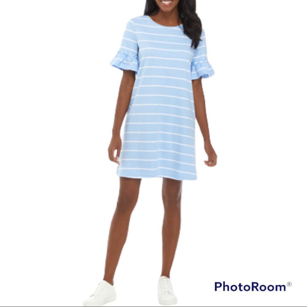🌞 Women’s Bell Sleeve Striped Shift Dress